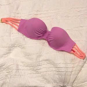 Victorias Secret Purple & Coral Bandeau Bikini Top